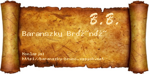 Baranszky Brúnó névjegykártya